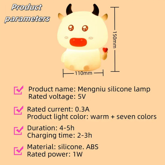 Lampe Veilleuse Led Tactile Vache