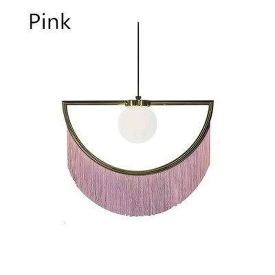 Led Géométrique Avec Pendentif Coloré Rose / 60 X 50Cm Luminaire Chambre