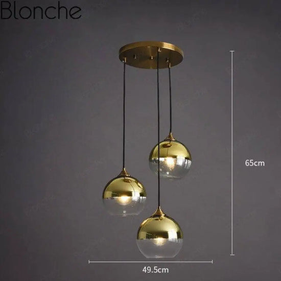 Led Loft Suspension Verre Fumé Doré - B Luminaire Chambre