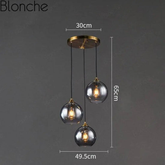 Led Loft Suspension Verre Fumé Gris Fumé - B Luminaire Chambre