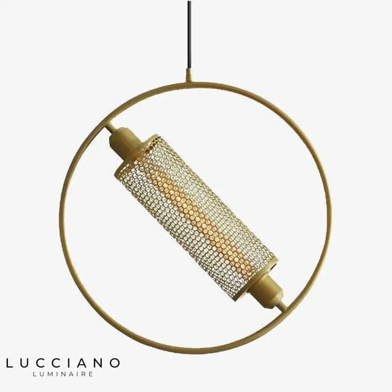 Led Suspendue Anneau Métal Doré Luminaire