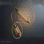 Led Suspendue Anneau Métal Doré Luminaire