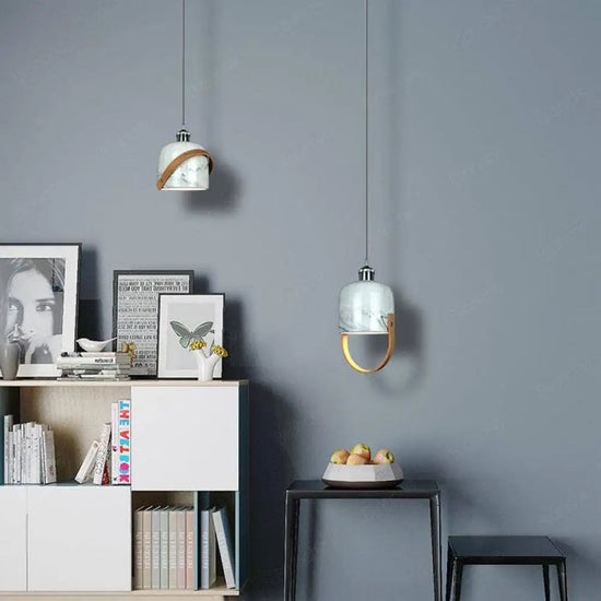 Led Suspension Design Marbre Blanc Loft Luminaire Chambre