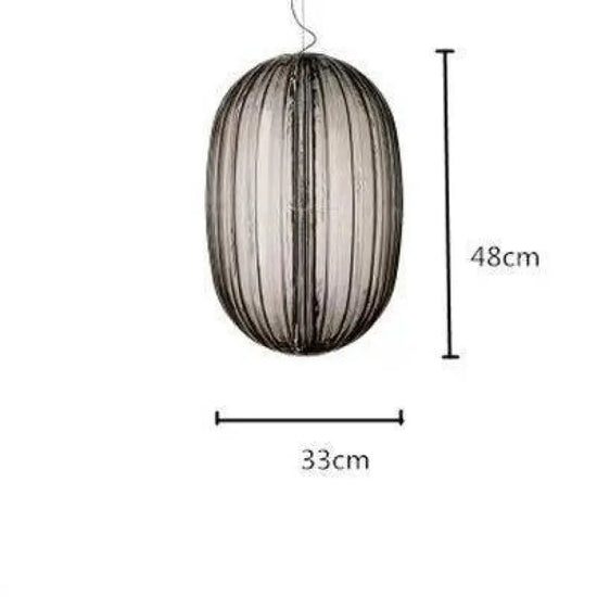 Led Suspension Verre Coloré Design 33 X 48Cm / Gris Fumé Luminaire Chambre