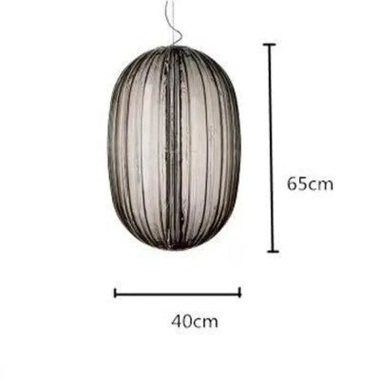 Led Suspension Verre Coloré Design 40 X 65Cm / Gris Fumé Luminaire Chambre