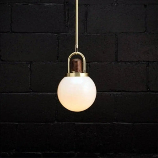 Led Suspension Verre Métal Doré Style Wood B Luminaire Chambre