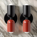 Lot De 2 Appliques Muraux Design Nordique Scandinave Noir Rouge Applique Murale Moderne