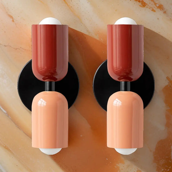 Lot De 2 Appliques Muraux Design Nordique Scandinave Rose Rouge Applique Murale Moderne