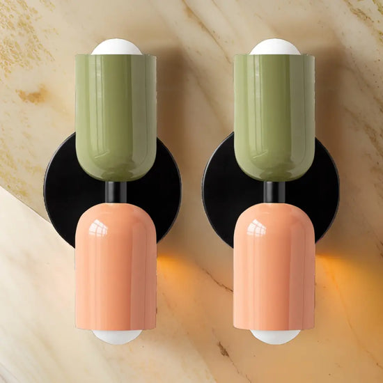 Lot De 2 Appliques Muraux Design Nordique Scandinave Vert Rose Applique Murale Moderne