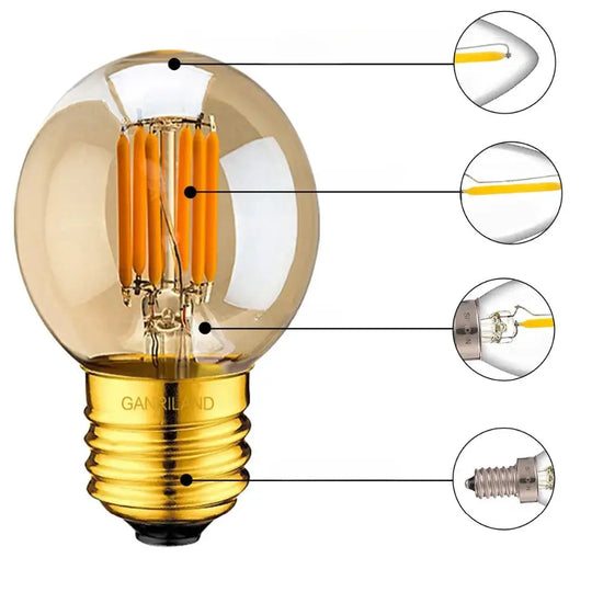 LOT DE SIX AMPOULES DORÉES LED G40 3W E27 220V