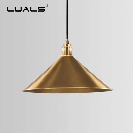 Luminaire Led Cône Doré Rétro
