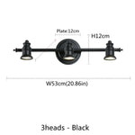 Luminaires Vintage Led En Bronze 3 Têtes Noir / Blanc Chaud (2700-3500K) Applique Murale Chambre