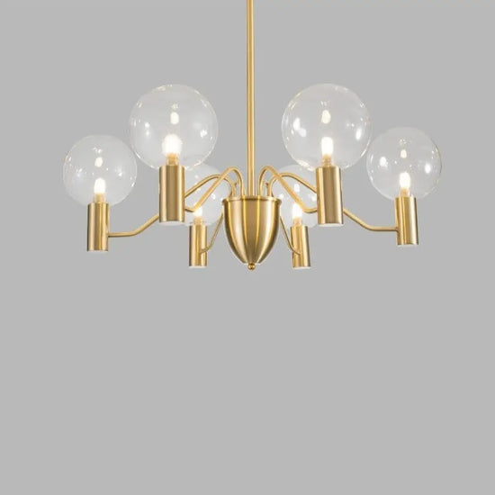 Lustre Araignée Moderne En Métal Doré 6 Ampoules - D55Cm / Chaude Luminaire Chambre