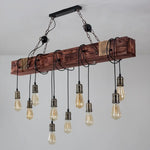 Lustre Bois Avec Plusieurs Ampoules
