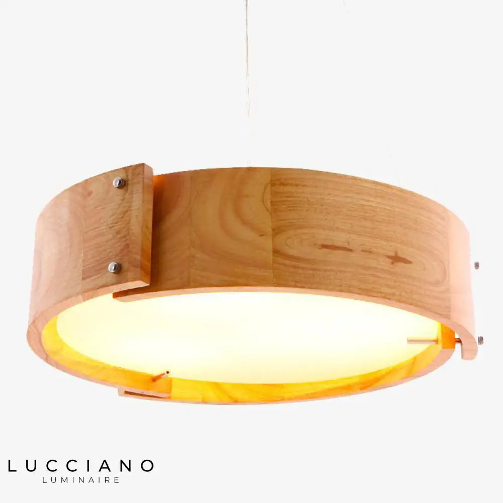Lustre bois design arcs circulaires