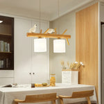 Lustre Bois Massif Rudy A: 2 Têtes