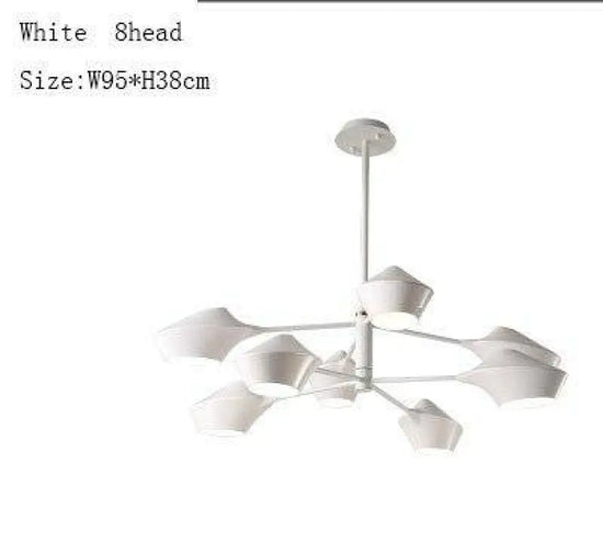 Lustre Branches Et Lampes Design Blanc - 8 Lampes A Luminaire Chambre