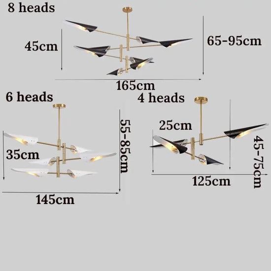 Lustre Branches Métallique Nordic Design Luminaire Doré