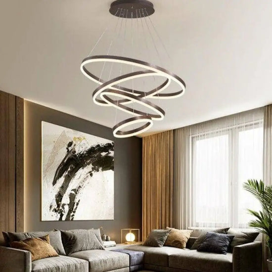 Lustre Cercle Design Entrelacé Luminaire Doré