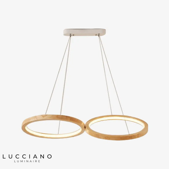 Lustre Cercle Led Bois Botimi Luminaire Chambre