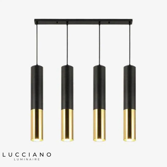 Lustre Chromé Led Cylindrique Simplicity Luminaire Doré