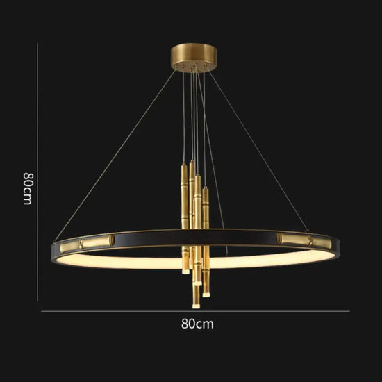 Lustre Circulaire Moderne Yoshi Chinois D80 X H80 Cm / Naturelle Luminaire Chambre