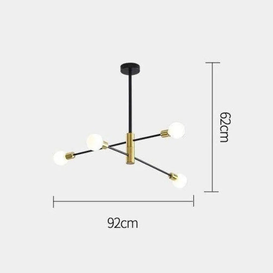 Lustre Constellation Noir Doré佟 4 Embouts Luminaire Chambre