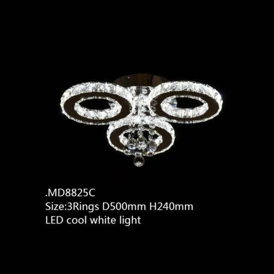 Lustre Cristal Led Luxe 3 Lampes - Froide Luminaire Chambre