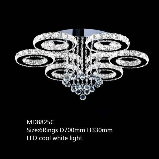 Lustre Cristal Led Luxe 6 Lampes - Froide Luminaire Chambre