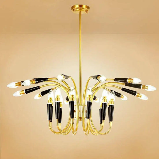 Lustre Design Arqué Doré Head Luminaire Chambre