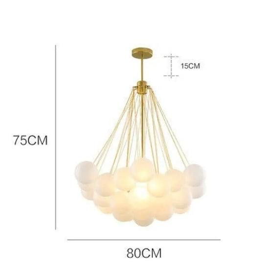 Lustre Design Boules En Verre Triz Doré - 80Cm Luminaire Chambre