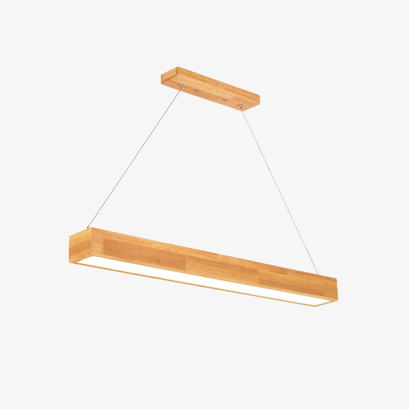 Lustre design bois moderne rectangulaire