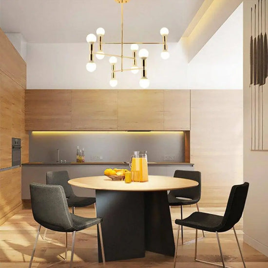 Lustre Doré En Métal Design Luminaire Chambre