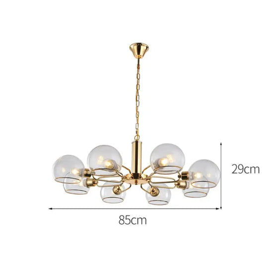 Lustre Doré Moderne À Boules De Verre Luminaire Chambre