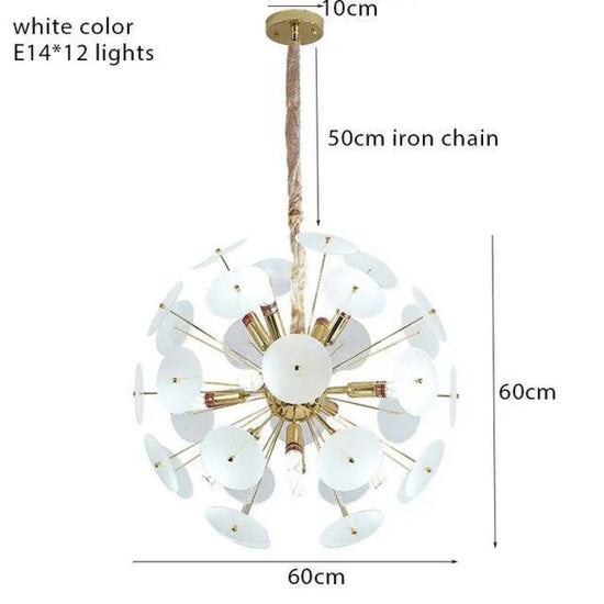 Lustre Doré Plaques Rondes Fumées Blanc / Froide Luminaire