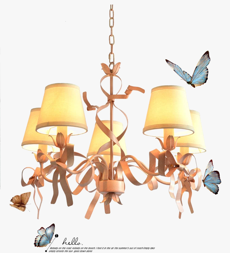 lustre en ruban rose pour chambre d'enfant élégante