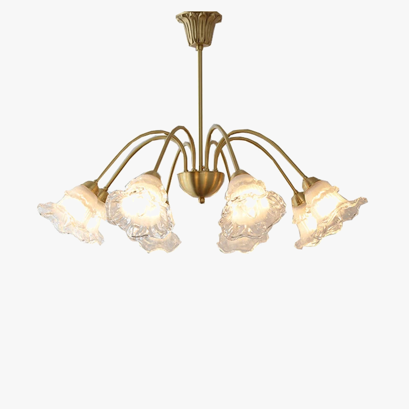 lustre en verre à fleurs minimaliste style nordique led créatif