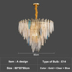 Lustre En Verre Moderne Valentina A - 80Cm 4 Level B / Chaude Luminaire Chambre