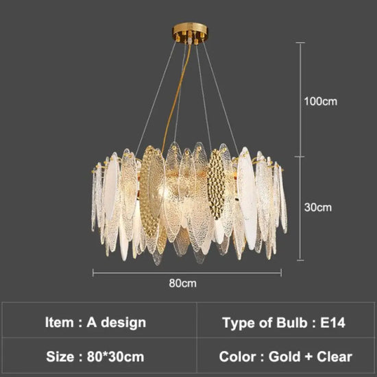 Lustre En Verre Moderne Valentina A - 80Cm Clear / Chaude Luminaire Chambre