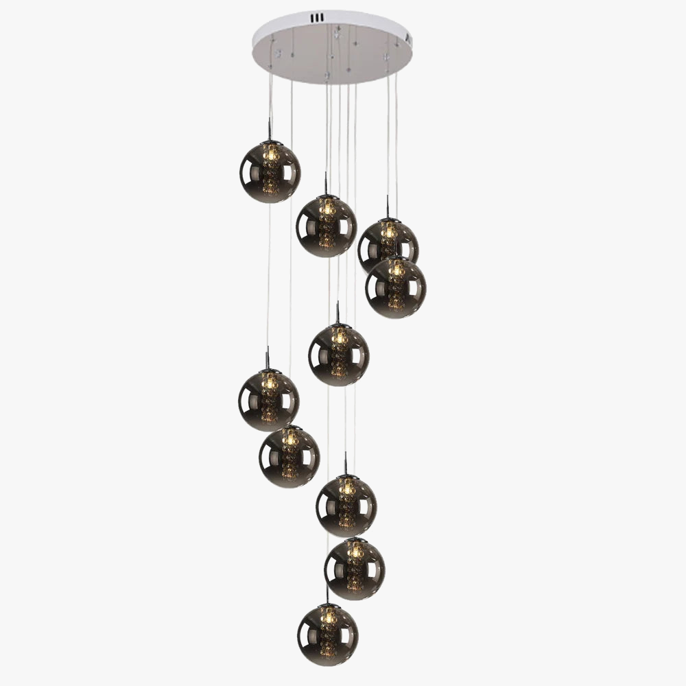 lustre en verre pour escalier design moderne à led