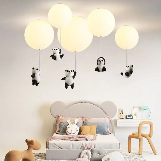 Lustre Enfant Led Ballon Panda Luminaire Chambre