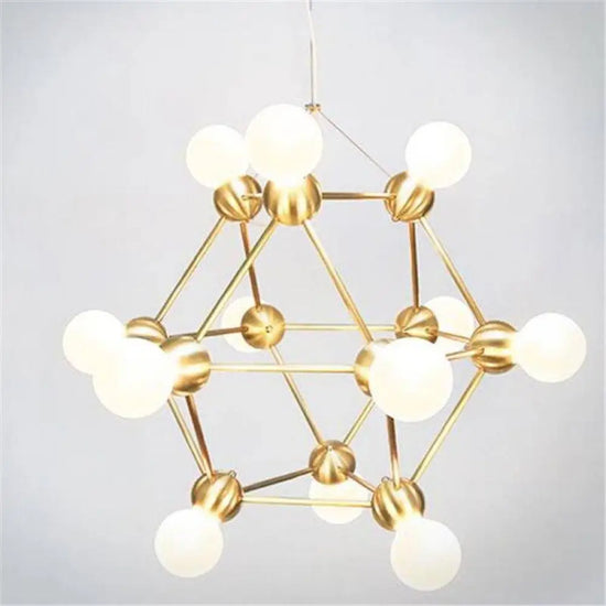 Lustre Géométrique Doré Bras Multiples Luminaire