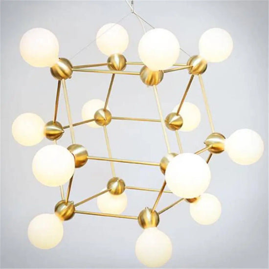 Lustre Géométrique Doré Bras Multiples Luminaire