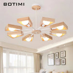 Lustre Led Ajustable En Bois Luminaire Chambre