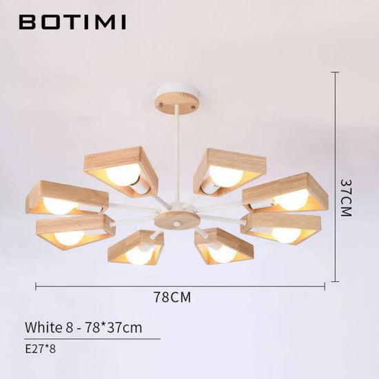 Lustre Led Ajustable En Bois Luminaire Chambre