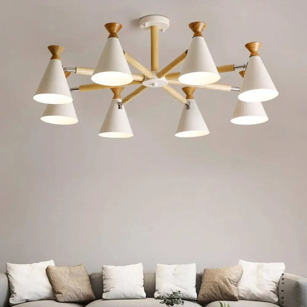Lustre LED Bois Métal Coloré