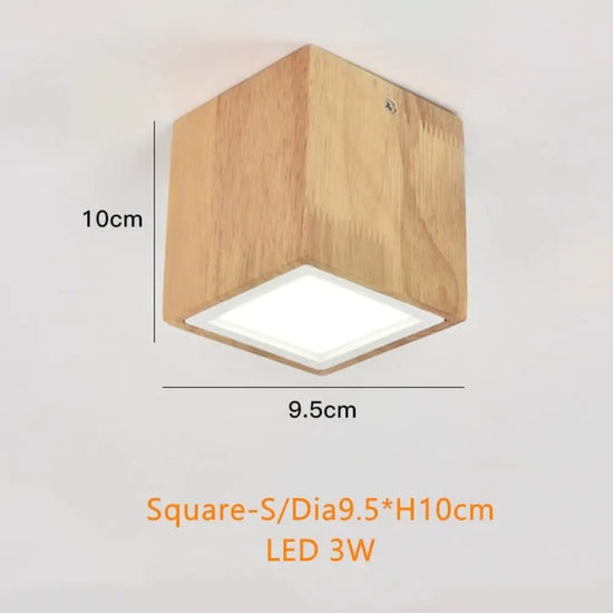 Lustre Led Bois Scandinavie Rogely Carré - S / Chaude Luminaire Chambre