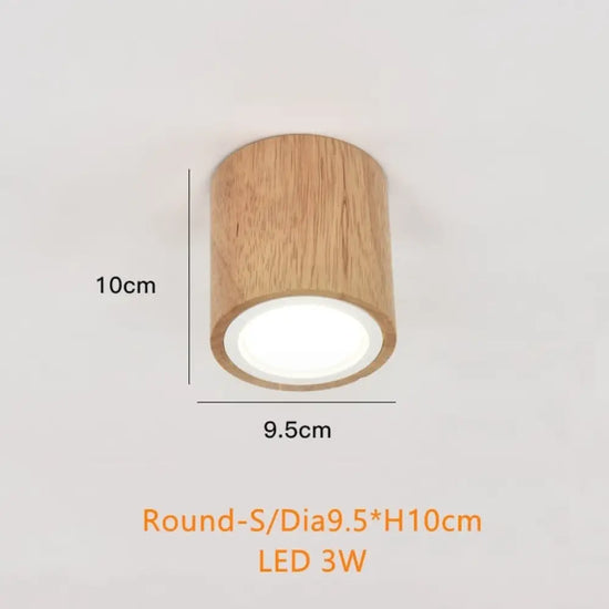 Lustre Led Bois Scandinavie Rogely Rond - S / Chaude Luminaire Chambre