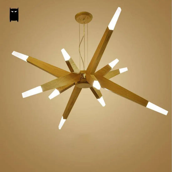 Lustre Led Branches Bois Design Luminaire Chambre