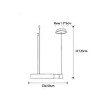 Lustre Led Circulaire Minimaliste Meryl 50Cm / Noir Chaude Luminaire Doré